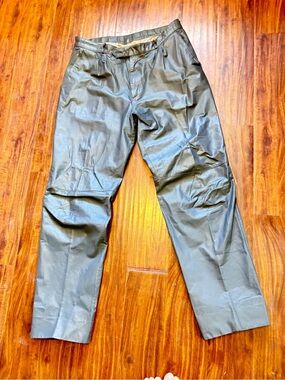 Vtg 80’ S J. Parlo Genuine Leather Pants Men’s Size 38 Gray Pleated Needs TLC